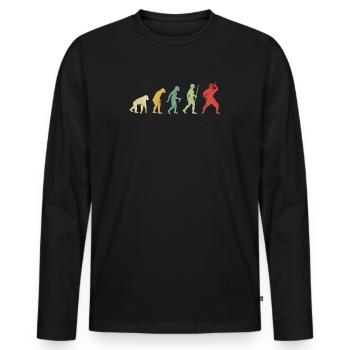 Ninja Pose Evolution - T-shirt manches longues Premium bio Homme - noir - Devant - Nico (187cm)