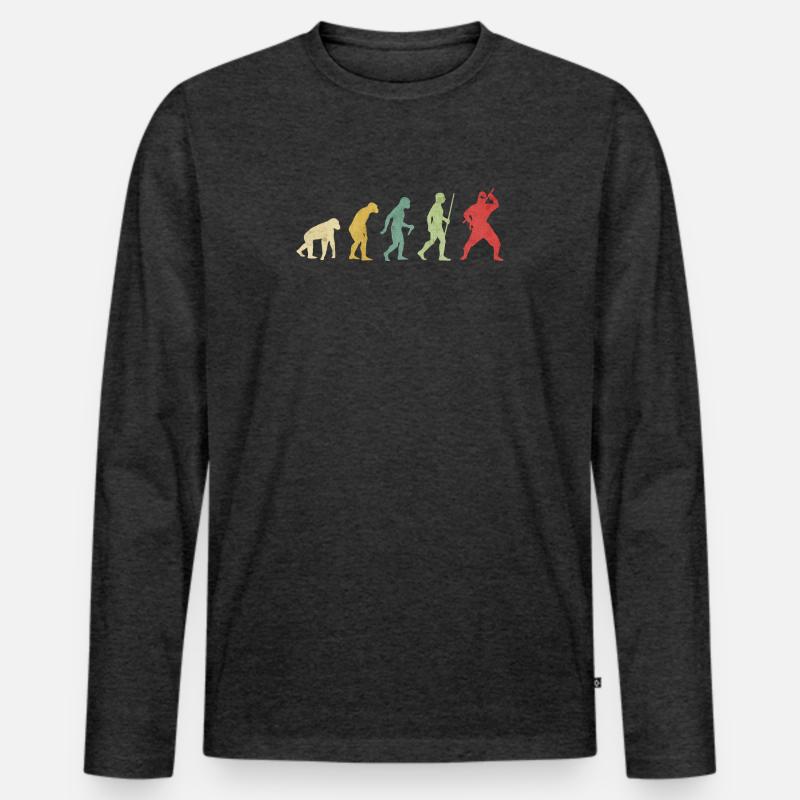 Ninja Pose Evolution Men's Premium Organic Long Sleeve Shirt