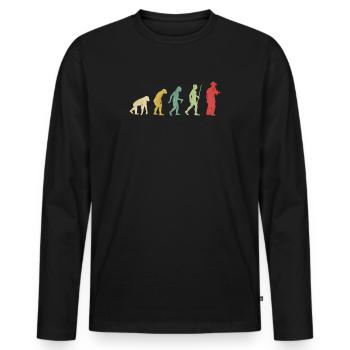 Fireman With Hose Evolution - Men's Premium Organic Long Sleeve Shirt - black - Front - Nico (187cm)