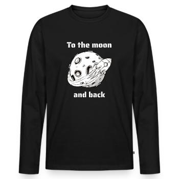 To The Moon & Back Retro Outer Space Designs - Men's Premium Organic Long Sleeve Shirt - black - Front - Nico (187cm)