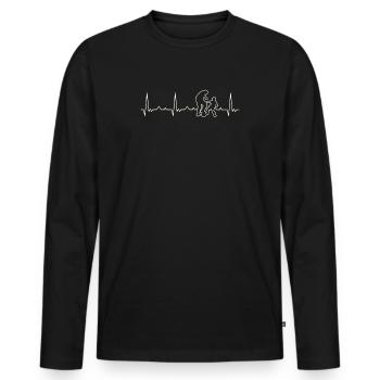 Vater spielt Fußball mit Sohn Liebe. Herz. Liebe. - Männer Premium Bio Langarmshirt - Schwarz - Vorne - Nico (187cm)