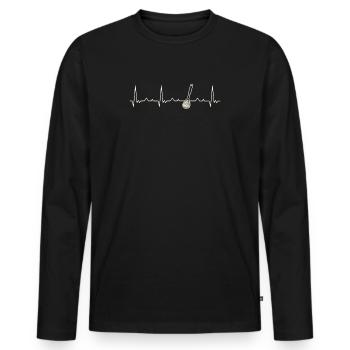 Whisk. Heart. Love. EKG. Pulse. Beat. - Men's Premium Organic Long Sleeve Shirt - black - Front - Nico (187cm)