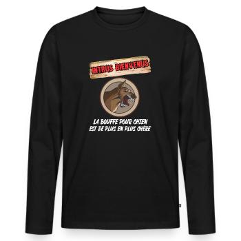 intrus bienvenus - T-shirt manches longues Premium bio Homme - noir - Devant - Nico (187cm)