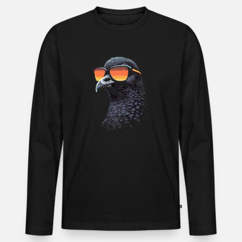 Taube Sonnenbrille - Männer Premium Bio Langarmshirt - Schwarz