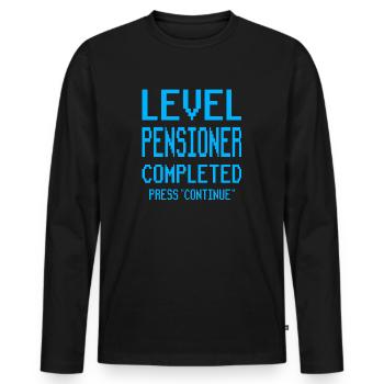 Rente Geschenk Rentner - Männer Premium Bio Langarmshirt - Schwarz - Vorne - Nico (187cm)