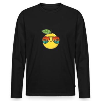Lemon Funny Cute Lemon Summer Citrus Fruit Lovers - Men's Premium Organic Long Sleeve Shirt - black - Front - Nico (187cm)