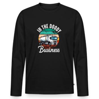 Installateur de système d’égout de pompe de pompe de fosse septique - T-shirt manches longues Premium bio Homme - noir - Devant - Nico (187cm)
