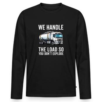 Installateur de système d’égout de pompe de pompe de fosse septique - T-shirt manches longues Premium bio Homme - noir - Devant - Nico (187cm)