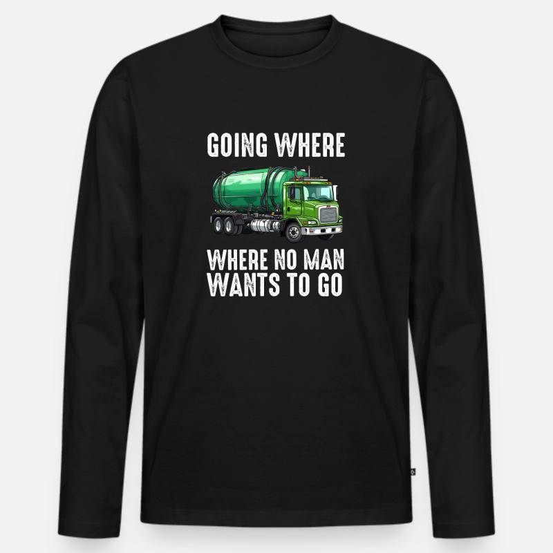 Klärgrubenpumpen-Servicer, Kanalsystem-Installateur - Männer Premium Bio Langarmshirt - Schwarz