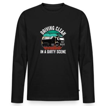 Installateur de système d’égout de pompe de pompe de fosse septique - T-shirt manches longues Premium bio Homme - noir - Devant - Nico (187cm)