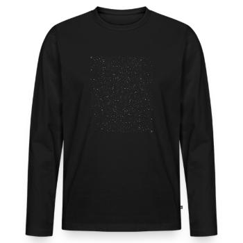 Farbspritzer Distressed Overlay weiß - Männer Premium Bio Langarmshirt - Schwarz - Vorne - Nico (187cm)