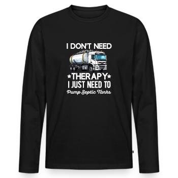 Installateur de système d’égout de pompe de pompe de fosse septique - T-shirt manches longues Premium bio Homme - noir - Devant - Nico (187cm)