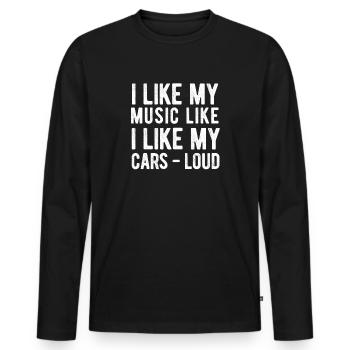 Car Stereo For Audio Installer Speakers Car Bass - Men's Premium Organic Long Sleeve Shirt - black - Front - Nico (187cm)