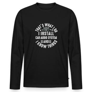 Car Stereo For Audio Installer Speakers Car Bass - Men's Premium Organic Long Sleeve Shirt - black - Front - Nico (187cm)