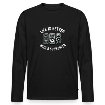 Car Stereo For Audio Installer Speakers Car Bass - Men's Premium Organic Long Sleeve Shirt - black - Front - Nico (187cm)