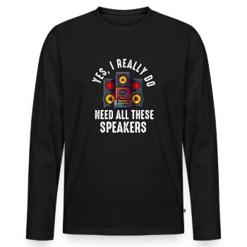 Car Stereo For Audio Installer Speakers Car Bass - Men's Premium Organic Long Sleeve Shirt - black - Front - Nico (187cm)