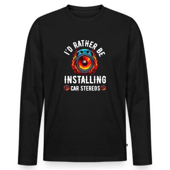 Car Stereo For Audio Installer Speakers Car Bass - Men's Premium Organic Long Sleeve Shirt - black - Front - Nico (187cm)