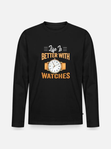 Collezionista di orologi Orologiaio Collezionare orologi - Premium økologisk langærmet T-shirt til mænd - sort