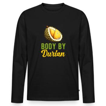 Durian Fruchtliebhaber Lustige Durio Zibethinus Männer - Männer Premium Bio Langarmshirt - Schwarz - Vorne - Nico (187cm)