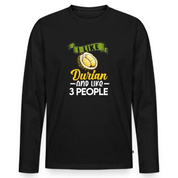 Durian Fruchtliebhaber Lustige Durio Zibethinus Männer - Männer Premium Bio Langarmshirt - Schwarz - Vorne - Nico (187cm)