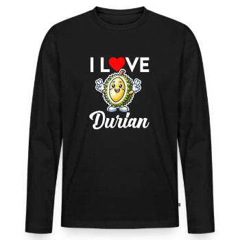 Durian Fruchtliebhaber Lustige Durio Zibethinus Männer - Männer Premium Bio Langarmshirt - Schwarz - Vorne - Nico (187cm)