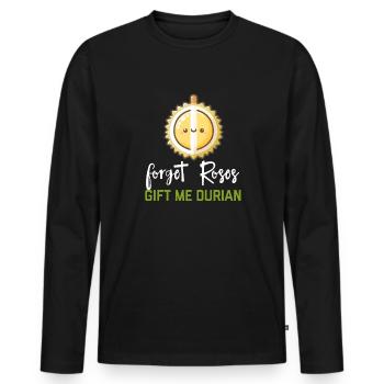 Durian Fruchtliebhaber Lustige Durio Zibethinus Männer - Männer Premium Bio Langarmshirt - Schwarz - Vorne - Nico (187cm)