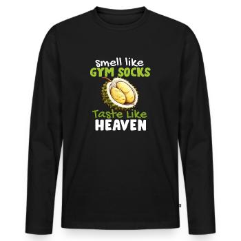 Durian Fruchtliebhaber Lustige Durio Zibethinus Männer - Männer Premium Bio Langarmshirt - Schwarz - Vorne - Nico (187cm)