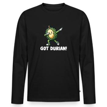 Durian Fruchtliebhaber Lustige Durio Zibethinus Männer - Männer Premium Bio Langarmshirt - Schwarz - Vorne - Nico (187cm)