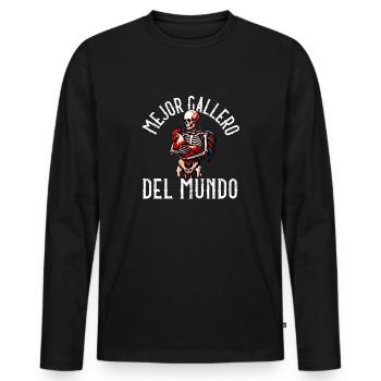 Gallero Pelea De Gallos Hombre Papá Padre Tío - Men's Premium Organic Long Sleeve Shirt - black - Front - Nico (187cm)