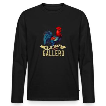 Gallero Pelea De Gallos Hombre Papá Padre Tío - Men's Premium Organic Long Sleeve Shirt - black - Front - Nico (187cm)