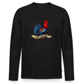 Gallero Pelea De Gallos Hombre Papá Padre Tío - Men's Premium Organic Long Sleeve Shirt - black - Front - Nico (187cm)