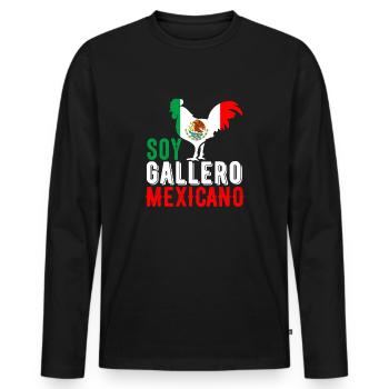 Gallero Pelea De Gallos Hombre Papá Padre Tío - Men's Premium Organic Long Sleeve Shirt - black - Front - Nico (187cm)