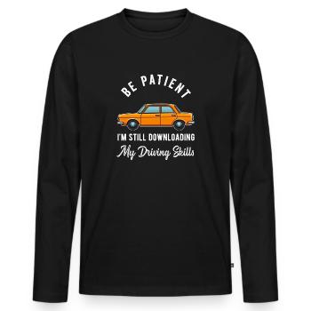 Neue Fahrschüler Mädchen Frauen Mutter Tochter - Männer Premium Bio Langarmshirt - Schwarz - Vorne - Nico (187cm)