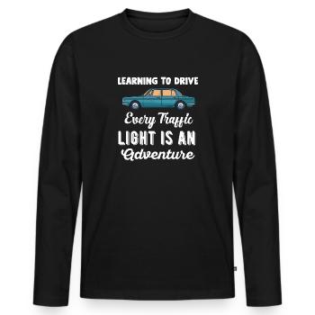 Neue Fahrschüler Mädchen Frauen Mutter Tochter - Männer Premium Bio Langarmshirt - Schwarz - Vorne - Nico (187cm)