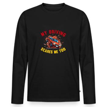 Neue Fahrschüler Mädchen Frauen Mutter Tochter - Männer Premium Bio Langarmshirt - Schwarz - Vorne - Nico (187cm)