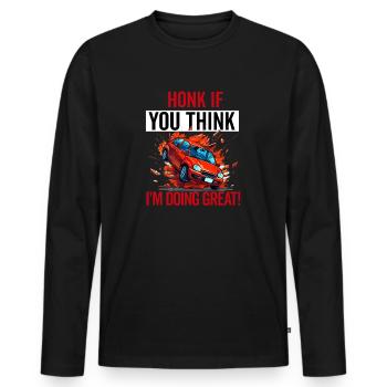 Neue Fahrschüler Mädchen Frauen Mutter Tochter - Männer Premium Bio Langarmshirt - Schwarz - Vorne - Nico (187cm)