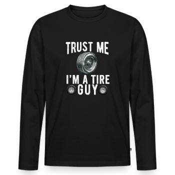 Tire Guy Mechanic Flat Tire Changer Repair Car - Men's Premium Organic Long Sleeve Shirt - black - Front - Nico (187cm)