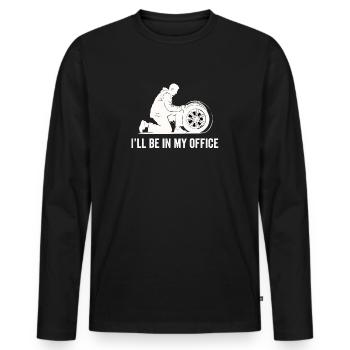 Tire Guy Mechanic Flat Tire Changer Repair Car - Men's Premium Organic Long Sleeve Shirt - black - Front - Nico (187cm)