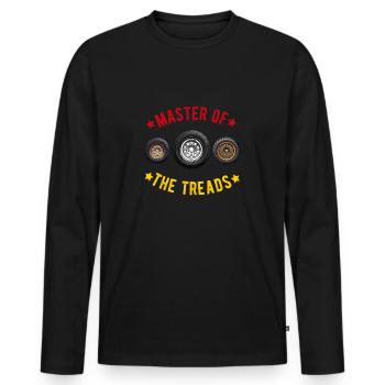Tire Guy Mechanic Flat Tire Changer Repair Car - Men's Premium Organic Long Sleeve Shirt - black - Front - Nico (187cm)
