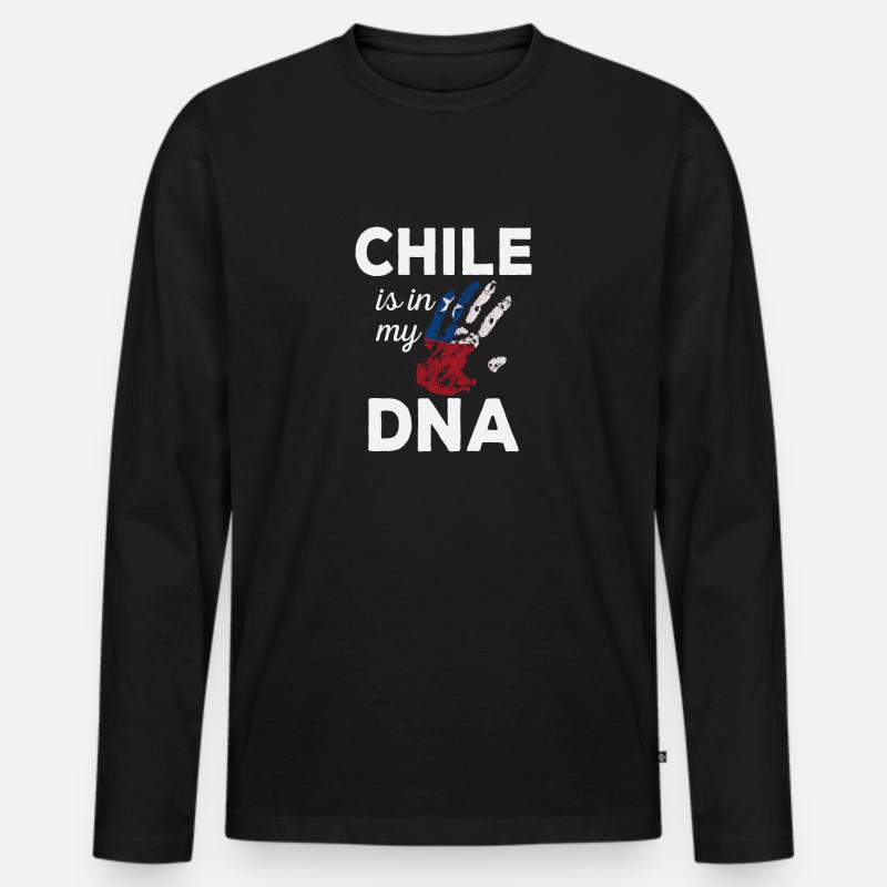 Chile-Druck - Männer Premium Bio Langarmshirt - Schwarz