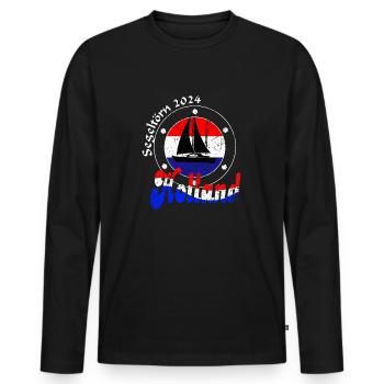 Segeltörn Holland 2024 - Männer Premium Bio Langarmshirt - Schwarz - Vorne - Nico (187cm)
