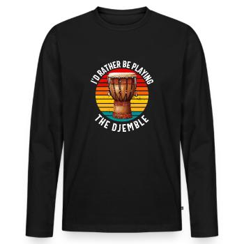 Djembé Pour L’Afrique Joueur De Tambour Jembe Musique Hommes Papa - T-shirt manches longues Premium bio Homme - noir - Devant - Nico (187cm)