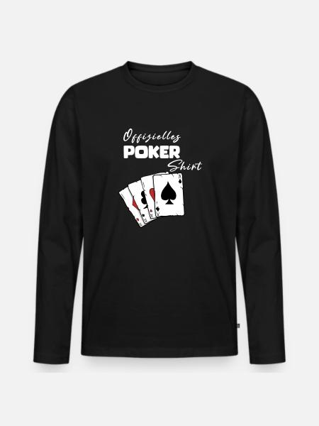 Chemise officielle de poker - T-shirt manches longues Premium bio Homme - noir