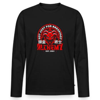 Fullmetal Alchemist Symbole D’alchimie Rouge - T-shirt manches longues Premium bio Homme - noir - Devant - Nico (187cm)