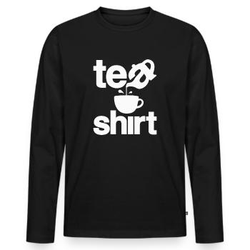 Tea Pot Sarcastic and Funny Tea Drinker - Men's Premium Organic Long Sleeve Shirt - black - Front - Nico (187cm)