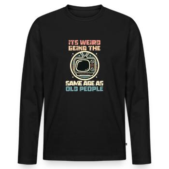 Millésime | Classique | Classique | Vieux - T-shirt manches longues Premium bio Homme - noir - Devant - Nico (187cm)