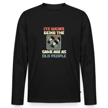 Vintage | Classic | Classic | Old - Men's Premium Organic Long Sleeve Shirt - black - Front - Nico (187cm)