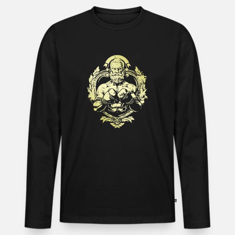Kämpfer Boxer - Männer Premium Bio Langarmshirt - Schwarz