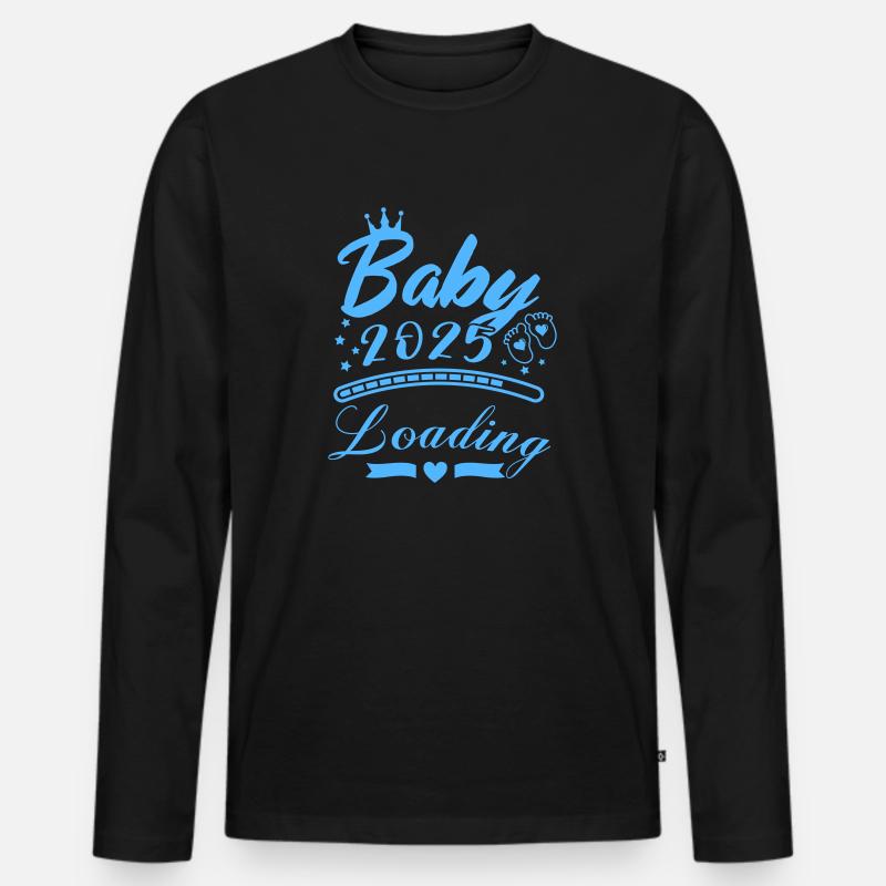 baby 2025 loading 01 - Männer Premium Bio Langarmshirt - Schwarz