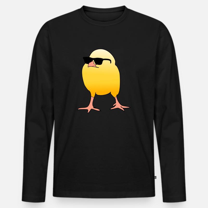 Cooles Küken - Männer Premium Bio Langarmshirt - Schwarz